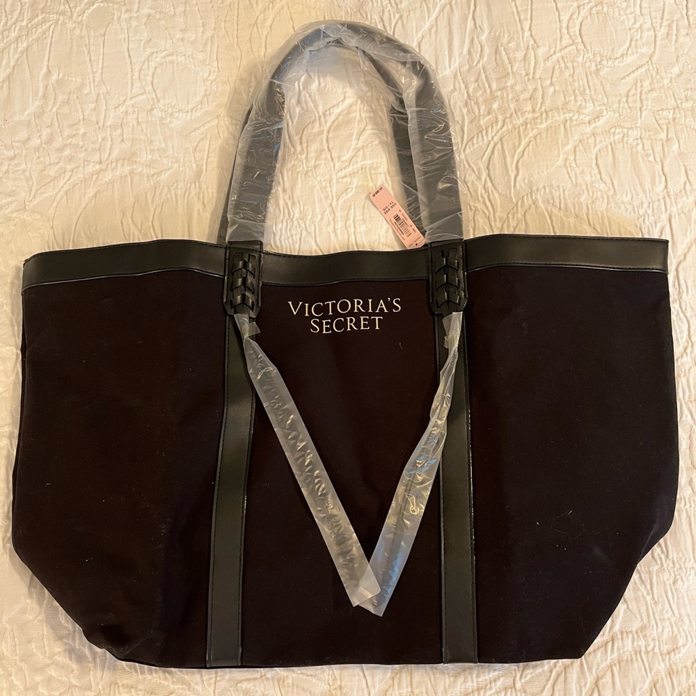 Victorias Secret Large Black Tote Bag NWT